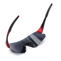 Hunters Red Large Rim Less Shield Sports Sunglasses for Men & Women — Hashtag Eyewears