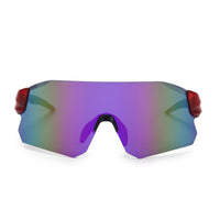 Hunters Red Large Rim Less Shield Sports Sunglasses for Men & Women — Hashtag Eyewears