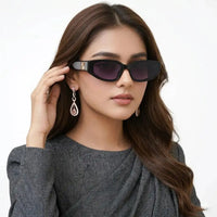 Hyra | Black Medium Full Rim Cateye Sunglasses for Women [UV-protected]