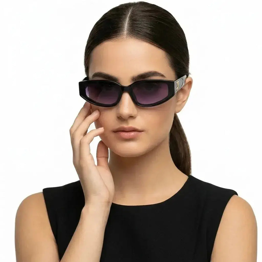 Hyra | Black Medium Full Rim Cateye Sunglasses for Women [UV-protected]