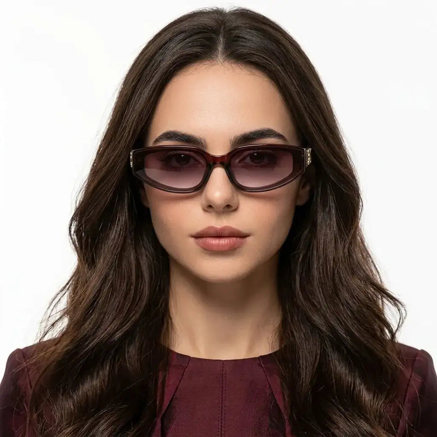 Hyra | Dark Brown Medium Full Rim Cateye Sunglasses for Women [UV-protected]