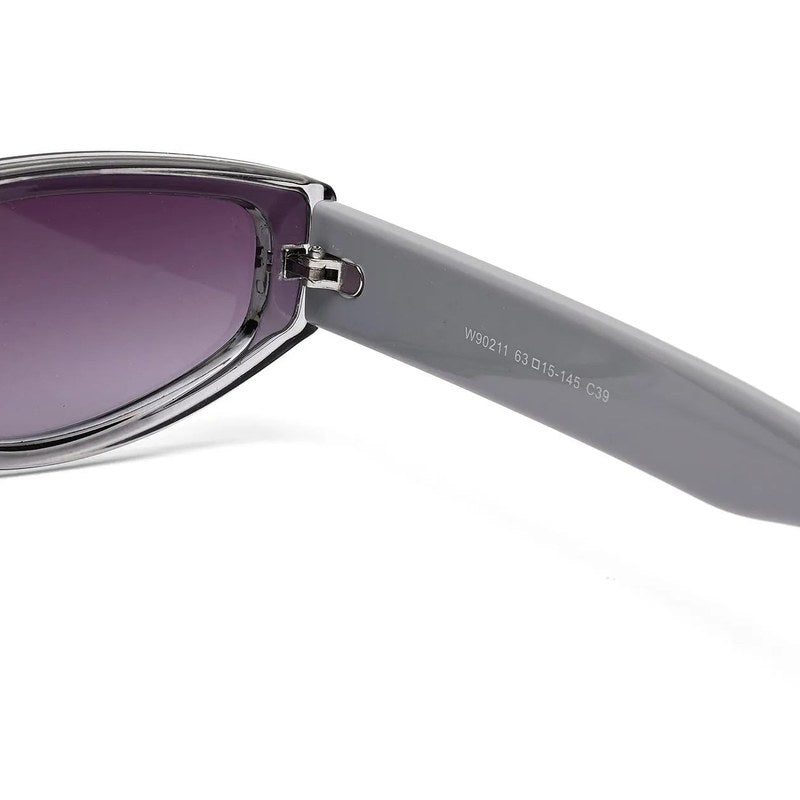Hyra | Transparent Grey Medium Full Rim Cateye Sunglasses for Women [UV-protected]