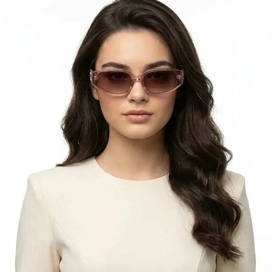 Hyra | Transparent Pink Medium Full Rim Cateye Sunglasses for Women [UV-protected]
