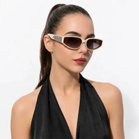 Hyra | White Medium Full Rim Cateye Sunglasses for Women [UV-protected]