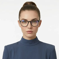 Idefend | Black Medium Full Rim OVAL Computer Glasses for Men & Women [Blue Block]