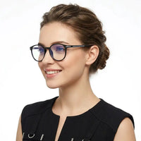 Idefend | Black Medium Full Rim OVAL Computer Glasses for Men & Women [Blue Block]