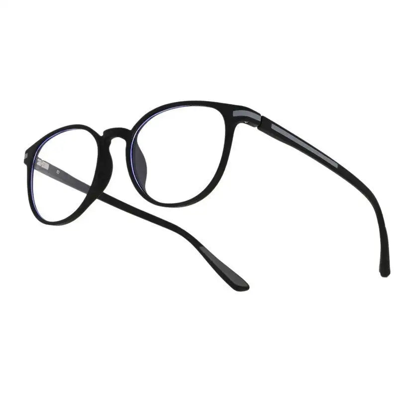 Idefend | Black Medium Full Rim OVAL Computer Glasses for Men & Women [Blue Block]