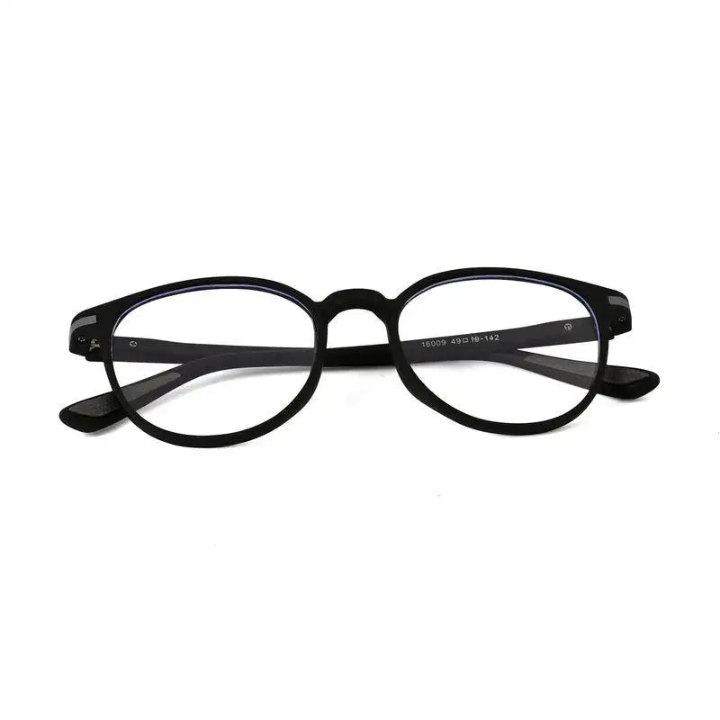 Idefend | Black Medium Full Rim OVAL Computer Glasses for Men & Women [Blue Block]