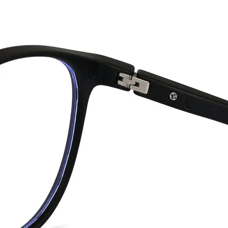 Idefend | Black Medium Full Rim OVAL Computer Glasses for Men & Women [Blue Block]