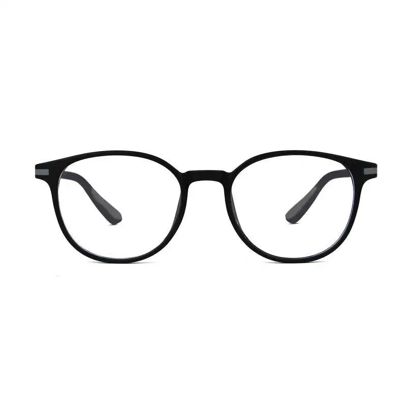 Idefend | Black Medium Full Rim OVAL Computer Glasses for Men & Women [Blue Block]