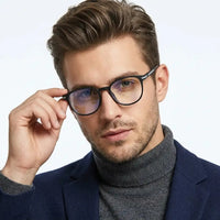Idefend | Black Medium Full Rim OVAL Computer Glasses for Men & Women [Blue Block]