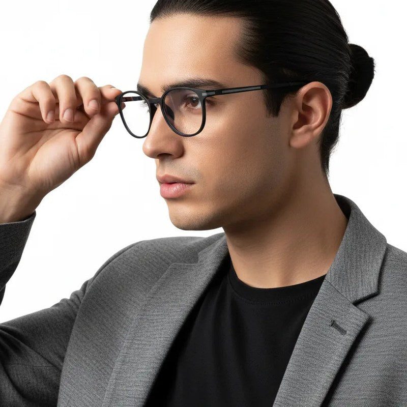 Idefend Black Medium Full Rim Round Computer Glasses for Men & Women — Hashtag Eyewears