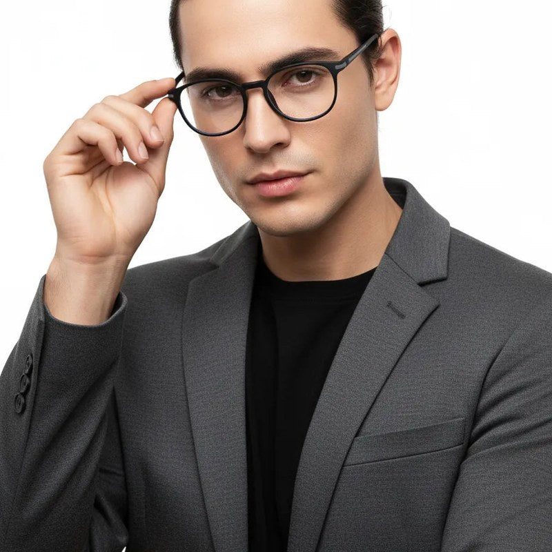 Idefend Black Medium Full Rim Round Computer Glasses for Men & Women — Hashtag Eyewears