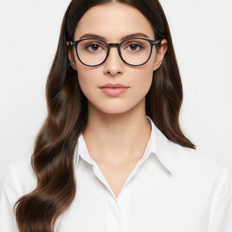 Idefend Black Medium Full Rim Round Computer Glasses for Men & Women — Hashtag Eyewears