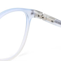 Idefend | Transparent Light Blue & Transparent White Medium Full Rim OVAL Computer Glasses for Men & Women [Blue Block]
