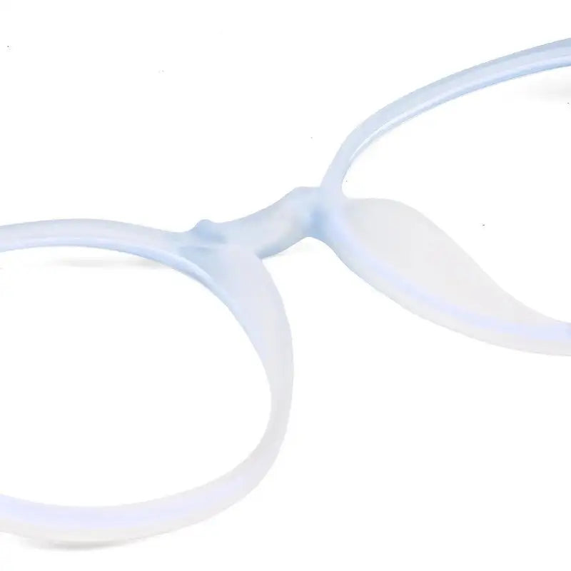 Idefend | Transparent Light Blue & Transparent White Medium Full Rim OVAL Computer Glasses for Men & Women [Blue Block]