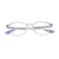 Idefend | Transparent Light Blue & Transparent White Medium Full Rim OVAL Computer Glasses for Men & Women [Blue Block]