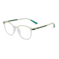 Idefend | Transparent Light Green Medium Full Rim OVAL Computer Glasses for Men & Women [Blue Block]