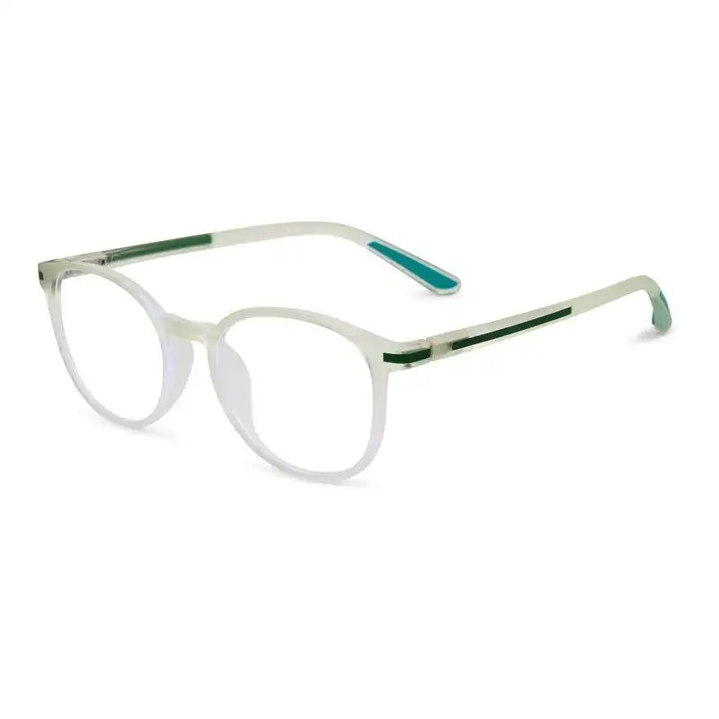 Idefend | Transparent Light Green Medium Full Rim OVAL Computer Glasses for Men & Women [Blue Block]