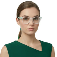 Idefend | Transparent Light Green Medium Full Rim OVAL Computer Glasses for Men & Women [Blue Block]