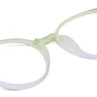 Idefend | Transparent Light Green Medium Full Rim OVAL Computer Glasses for Men & Women [Blue Block]