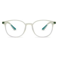 Idefend | Transparent Light Green Medium Full Rim OVAL Computer Glasses for Men & Women [Blue Block]