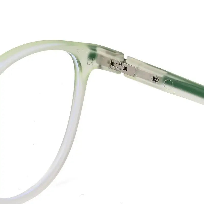 Idefend | Transparent Light Green Medium Full Rim OVAL Computer Glasses for Men & Women [Blue Block]