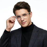 Idefend | Transparent Light Green Medium Full Rim OVAL Computer Glasses for Men & Women [Blue Block]
