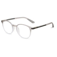 Idefend | Transparent Light Grey & White Medium Full Rim OVAL Computer Glasses for Men & Women [Blue Block]