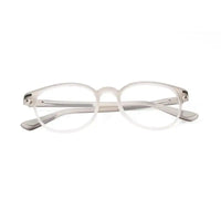 Idefend | Transparent Light Grey & White Medium Full Rim OVAL Computer Glasses for Men & Women [Blue Block]