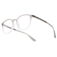 Idefend | Transparent Light Grey & White Medium Full Rim OVAL Computer Glasses for Men & Women [Blue Block]