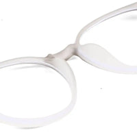 Idefend | Transparent Light Grey & White Medium Full Rim OVAL Computer Glasses for Men & Women [Blue Block]