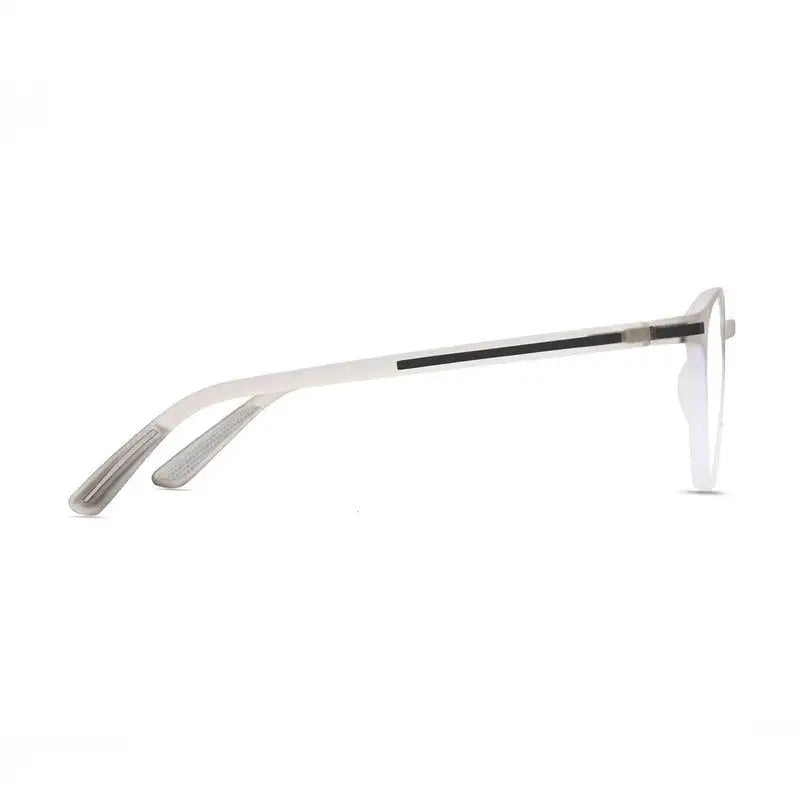 Idefend | Transparent Light Grey & White Medium Full Rim OVAL Computer Glasses for Men & Women [Blue Block]