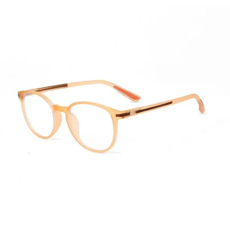 Idefend | Transparent Orange Medium Full Rim OVAL Computer Glasses for Men & Women [Blue Block]