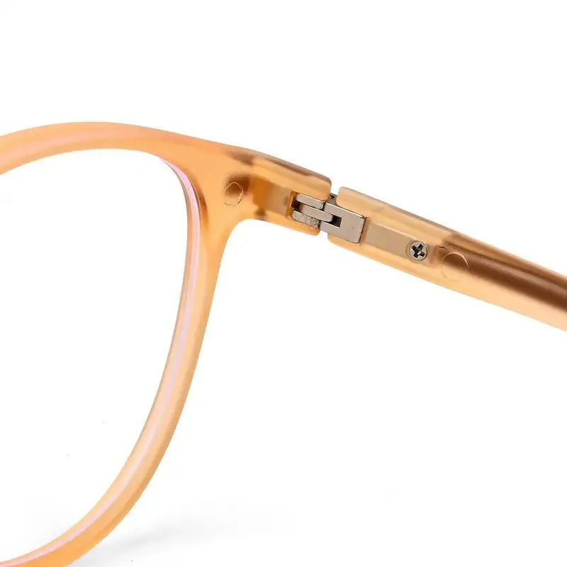 Idefend | Transparent Orange Medium Full Rim OVAL Computer Glasses for Men & Women [Blue Block]