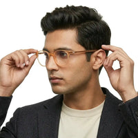 Idefend | Transparent Orange Medium Full Rim OVAL Computer Glasses for Men & Women [Blue Block]
