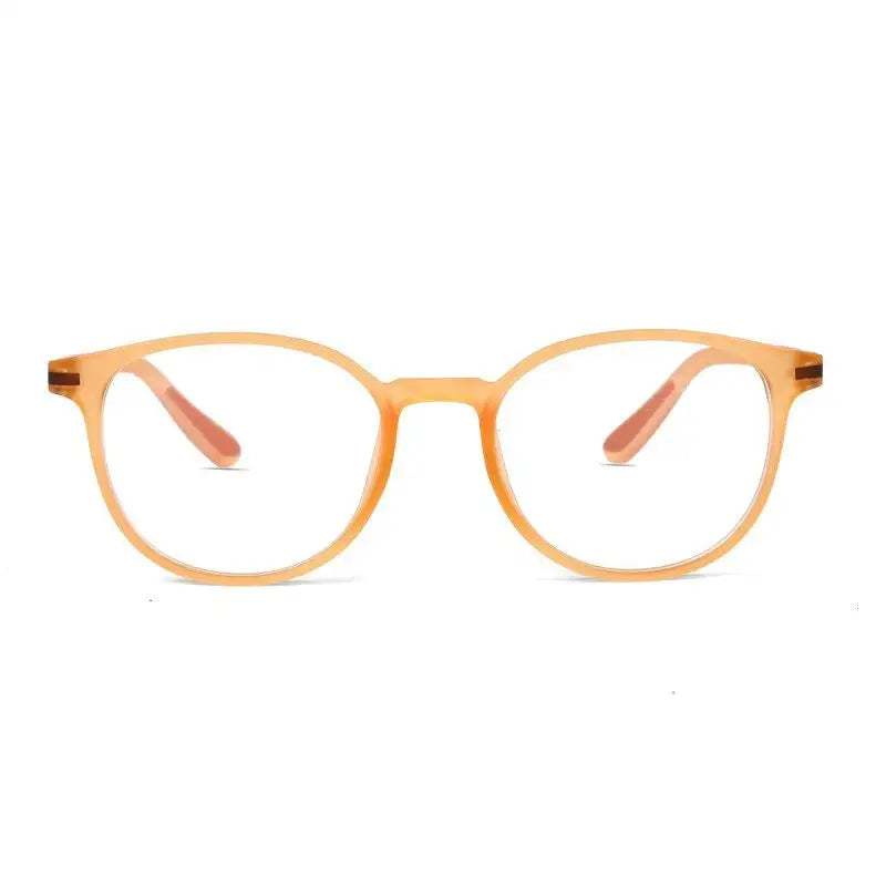 Idefend | Transparent Orange Medium Full Rim OVAL Computer Glasses for Men & Women [Blue Block]