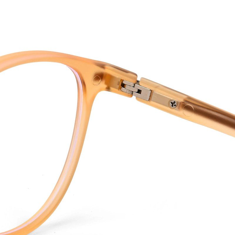 Idefend Transparent Orange Medium Full Rim Round Computer Glasses for Men & Women — Hashtag Eyewears