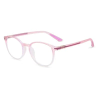 Idefend | Transparent Pink & Transparent White Medium Full Rim OVAL Computer Glasses for Men & Women [Blue Block]