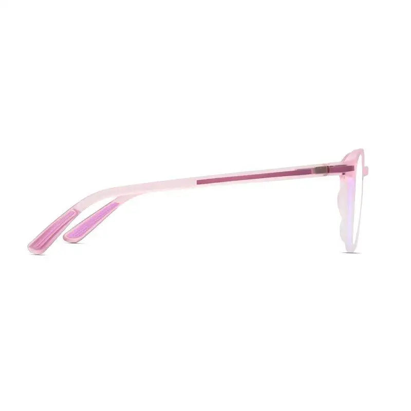Idefend | Transparent Pink & Transparent White Medium Full Rim OVAL Computer Glasses for Men & Women [Blue Block]