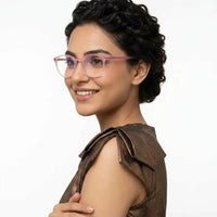 Idefend | Transparent Pink & Transparent White Medium Full Rim OVAL Computer Glasses for Men & Women [Blue Block]