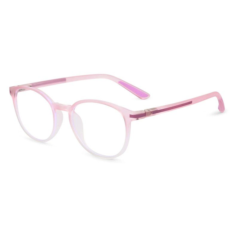 Idefend Transparent Pink & Transparent White Medium Full Rim Round Computer Glasses for Men & Women — Hashtag Eyewears