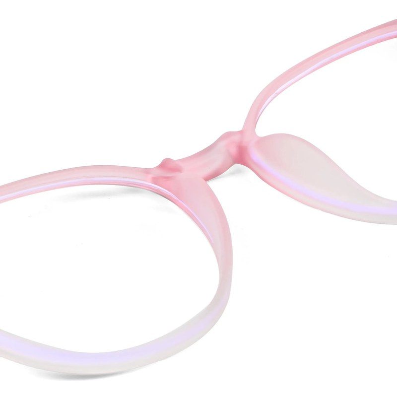 Idefend Transparent Pink & Transparent White Medium Full Rim Round Computer Glasses for Men & Women — Hashtag Eyewears