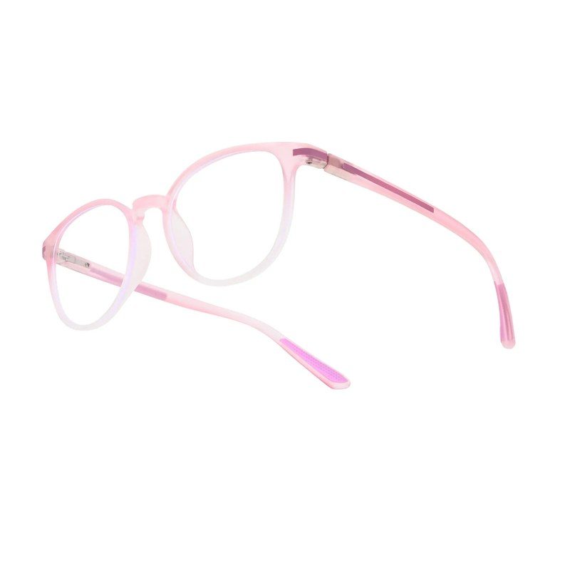 Idefend Transparent Pink & Transparent White Medium Full Rim Round Computer Glasses for Men & Women — Hashtag Eyewears