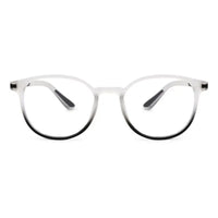 Idefend | Transparent White & Black Medium Full Rim OVAL Computer Glasses for Men & Women [Blue Block]