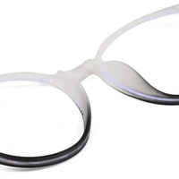 Idefend | Transparent White & Black Medium Full Rim OVAL Computer Glasses for Men & Women [Blue Block]
