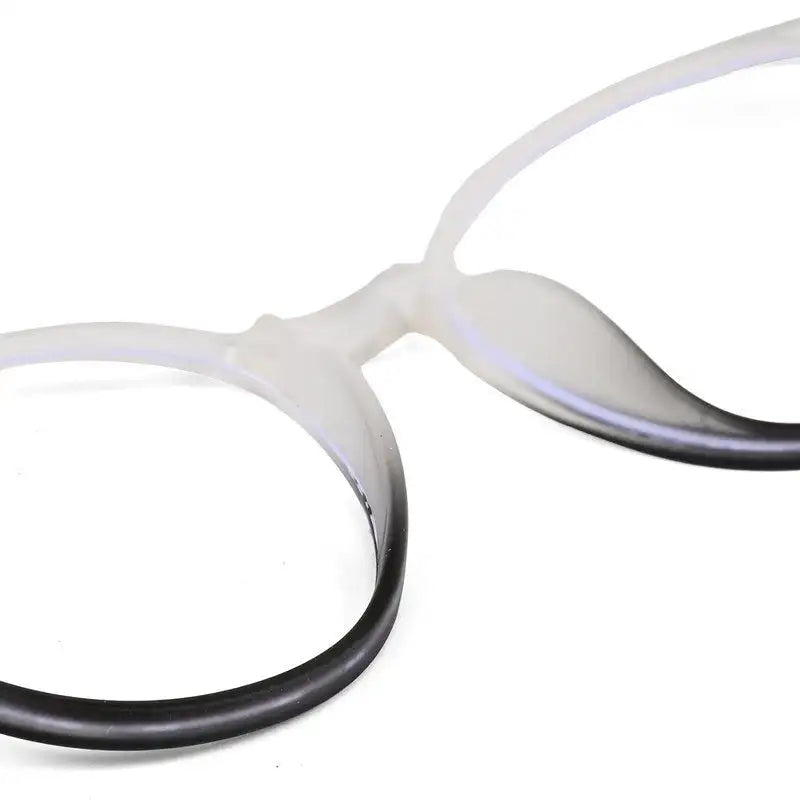Idefend | Transparent White & Black Medium Full Rim OVAL Computer Glasses for Men & Women [Blue Block]