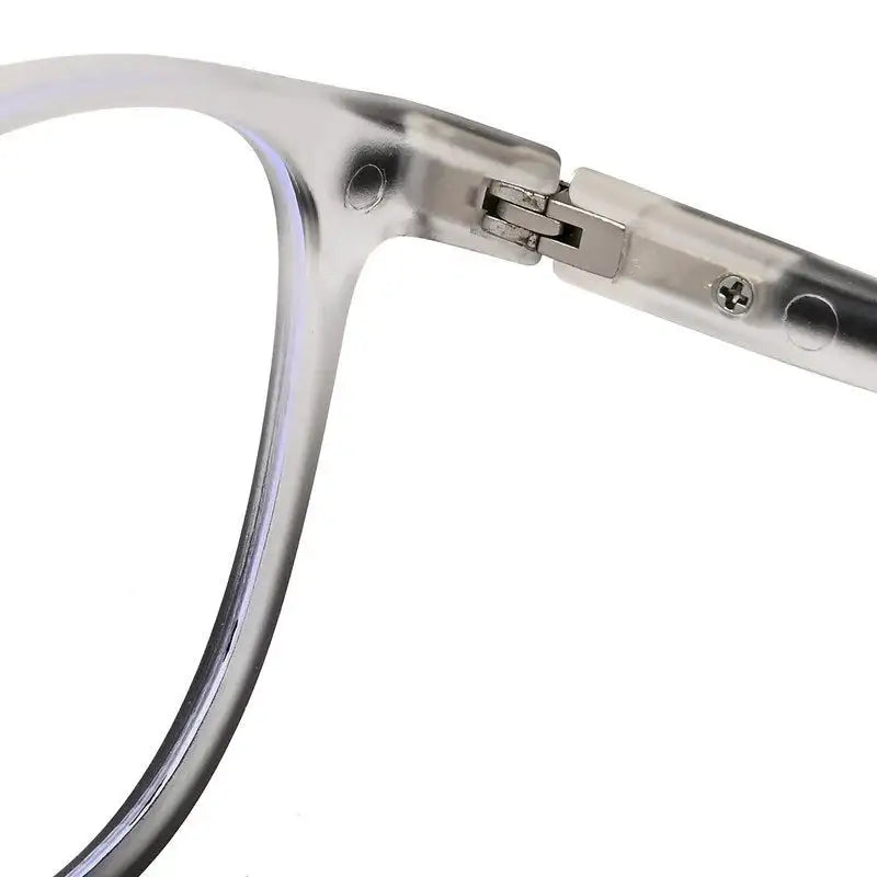 Idefend | Transparent White & Black Medium Full Rim OVAL Computer Glasses for Men & Women [Blue Block]