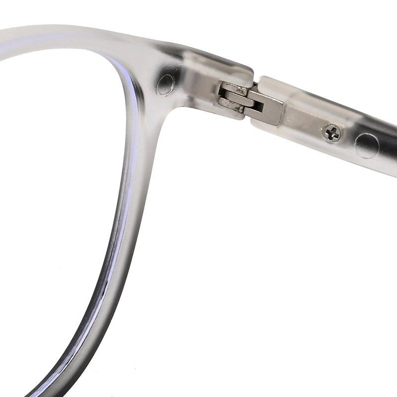 Idefend Transparent White & Black Medium Full Rim Round Computer Glasses for Men & Women — Hashtag Eyewears