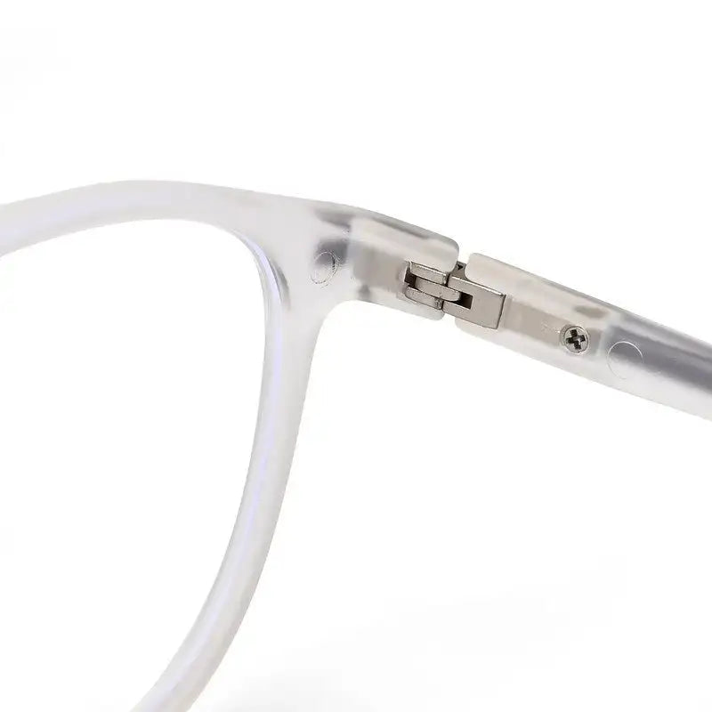 Idefend | Transparent White Medium Full Rim OVAL Computer Glasses for Men & Women [Blue Block]